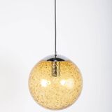 Vintage amber glass ball pendant light