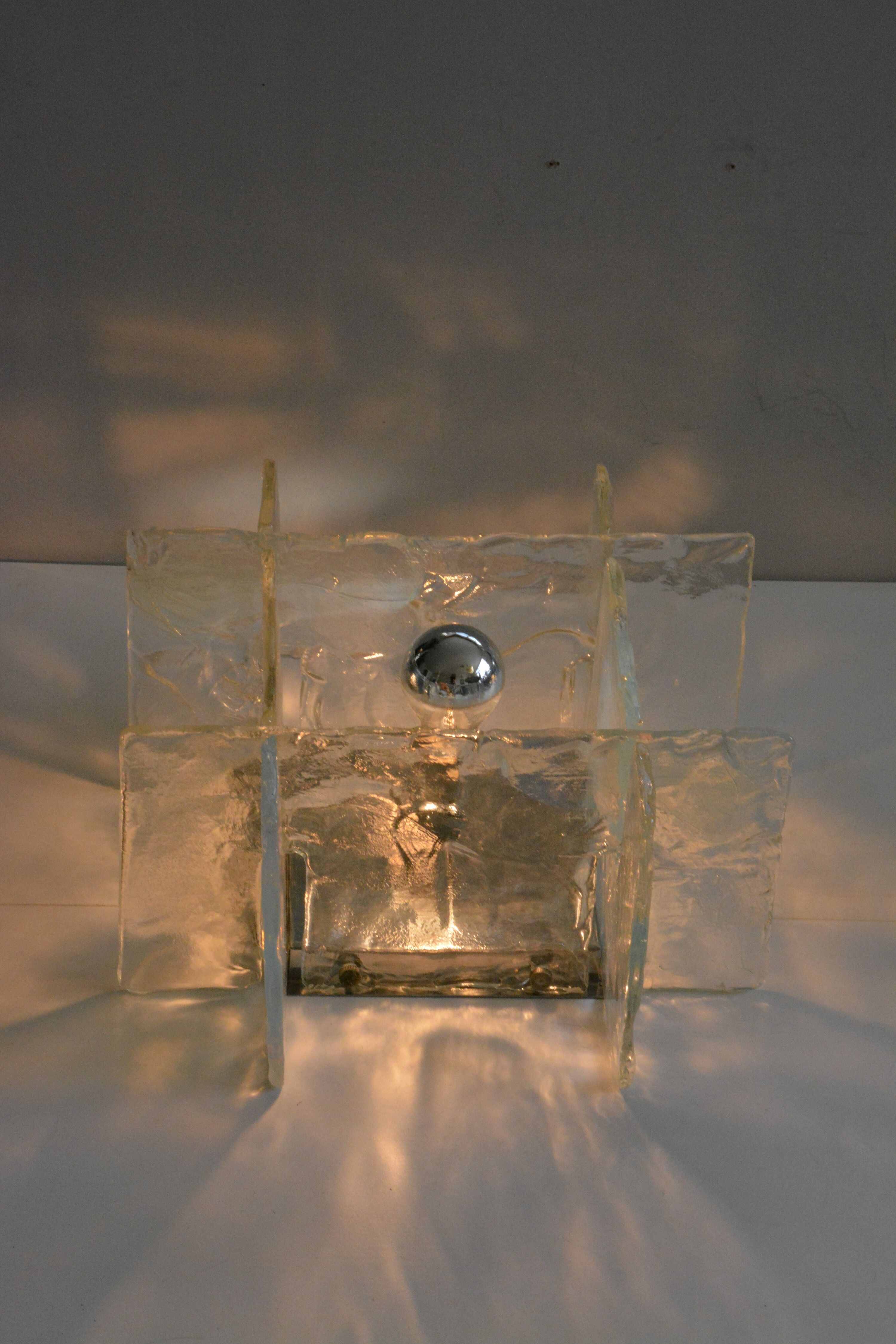 Illuminated glass sculpture by Carlo Nason 70s