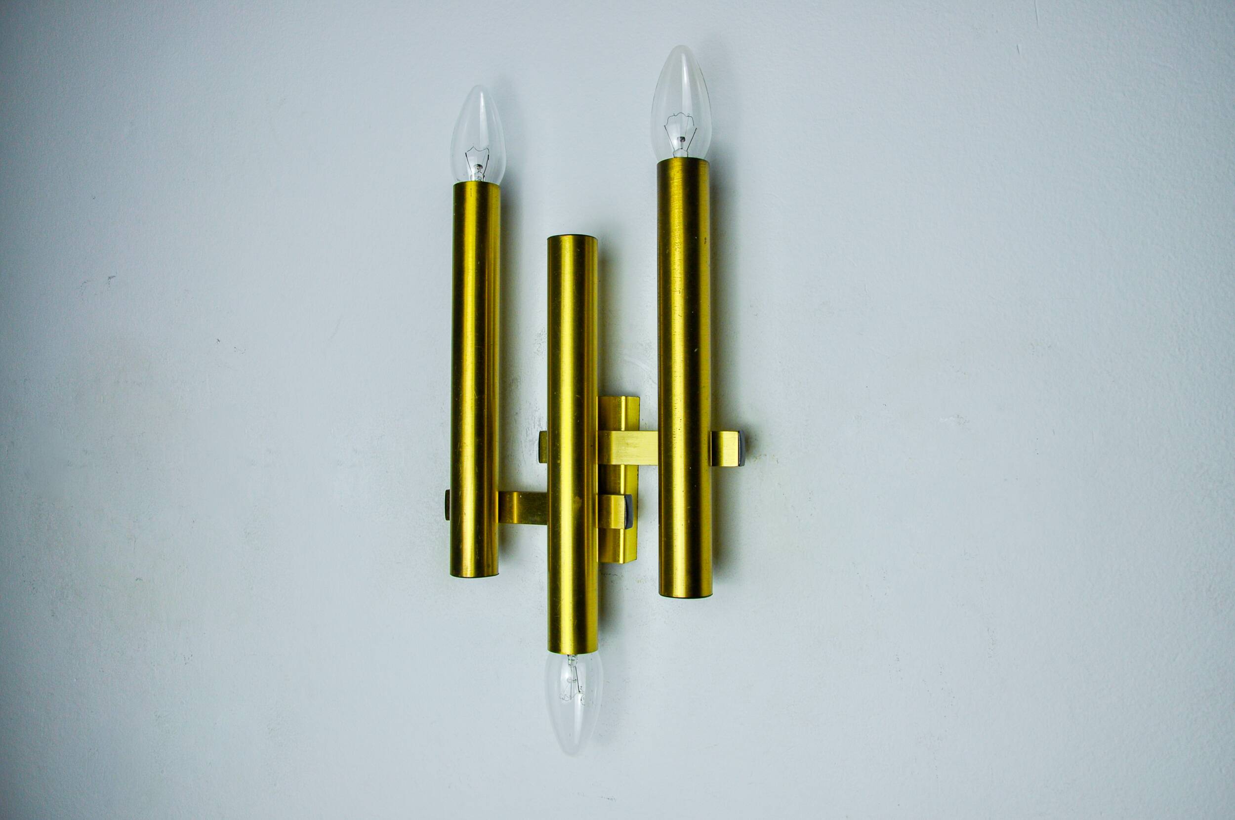 TUBULAR WALL LIGHT FROM MAISON SCIOLARI, 3 LIGHTS, ITALY, 1970