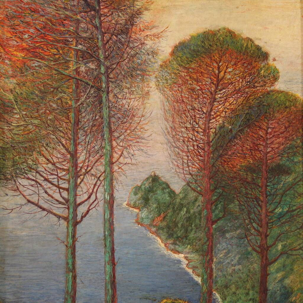 Italian landscape signed painting 20th century