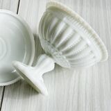 Footed cup, candy box with white opaline lid