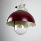 Vintage burgundy big industrial hanging light from TEP