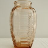 Vase art déco verre rose