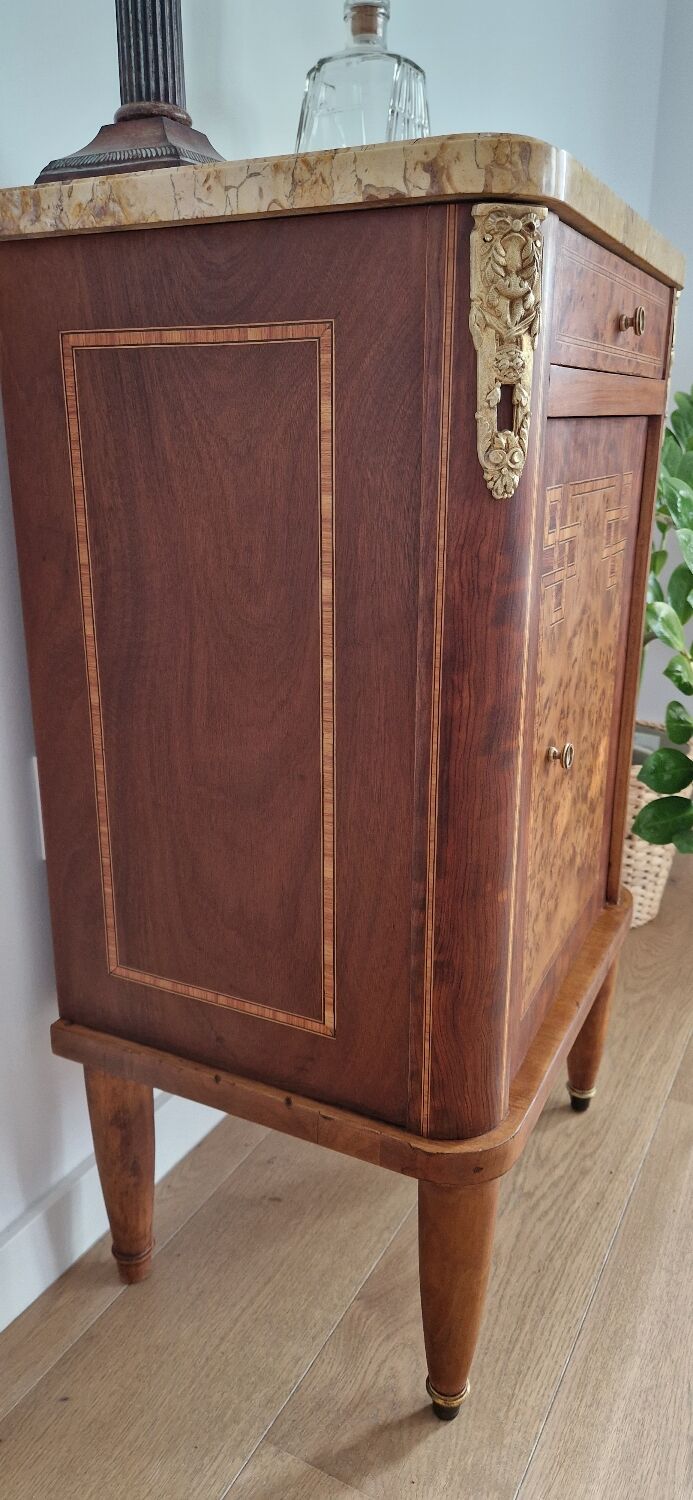 Low furniture marquetry style louis XVI