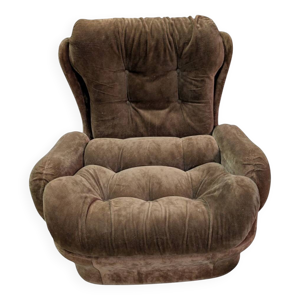 Fauteuil en velours vintage