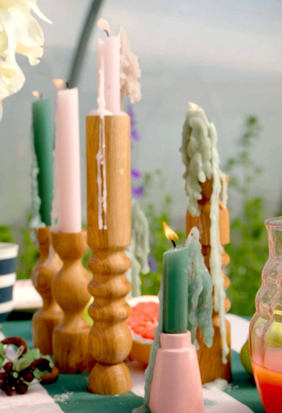 Candle holder - oak soliflore IRIS