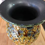 Vintage vase Cyclope Émaux de la Garrigue Fat Lava 17 cm