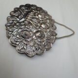 Silver oval boudoir mirror