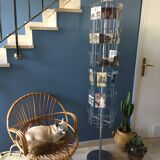 Display postcards and photos in gray metal double turnstile