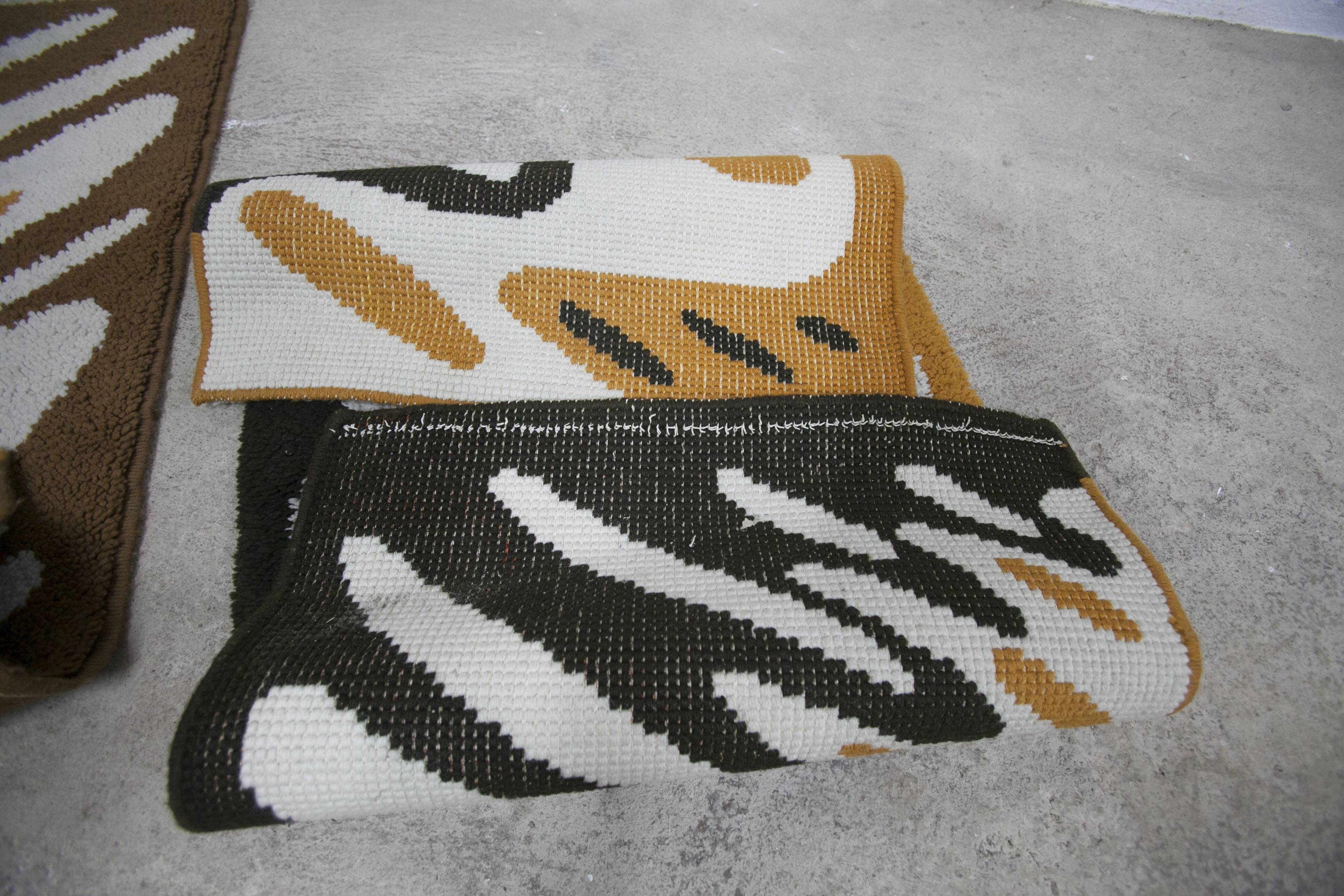 Pair of handmade 1970s wool bedspreads