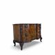 serpentine commode in antique walnut