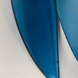 Vintage Veca Fontana Arte chandelier, blue glass and chrome