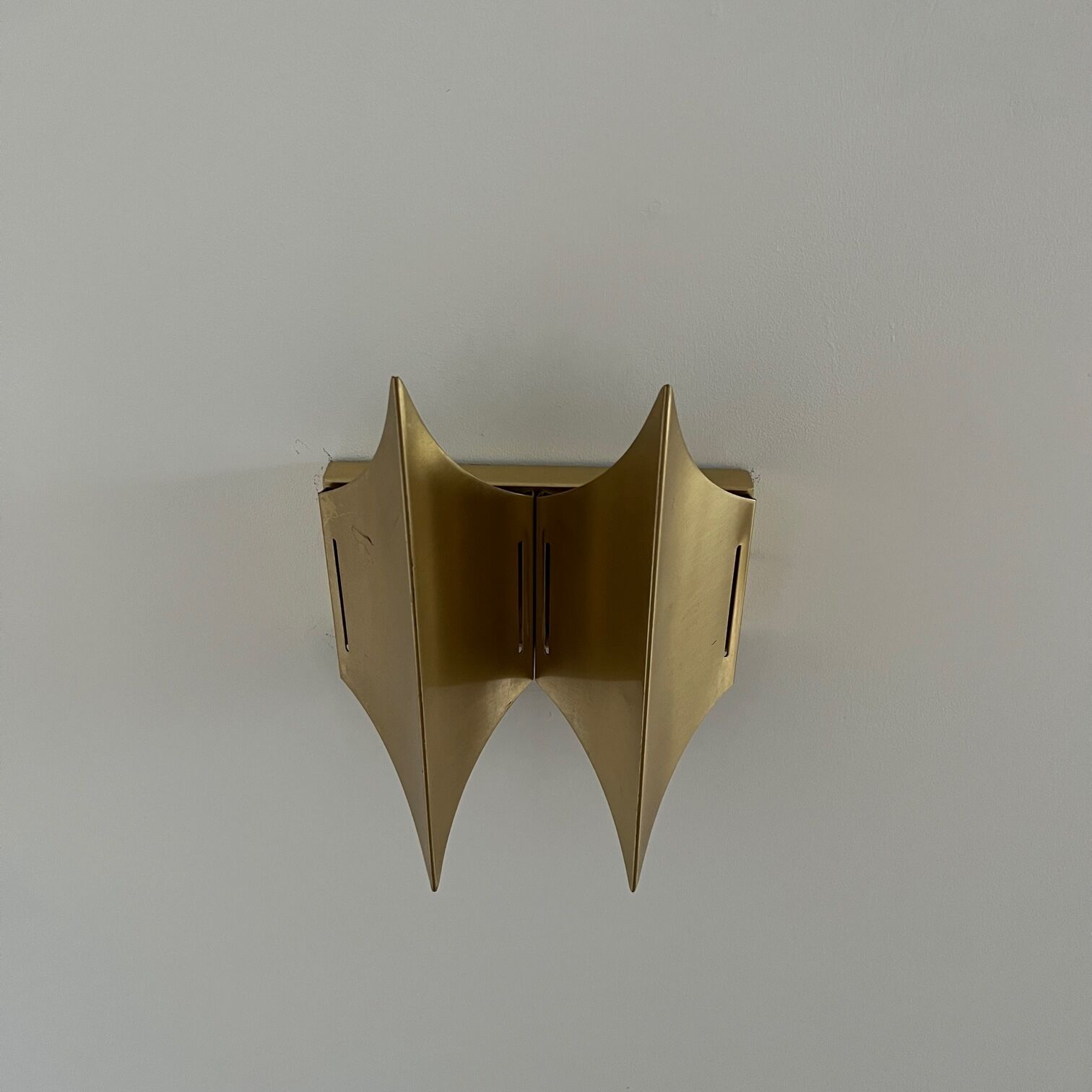 Mid-century brass gothic wall lights by Bent Karlby (3 pieces available)