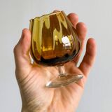 4 tulip glasses in amber glass