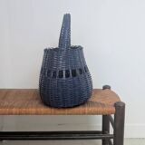 Blue wicker basket