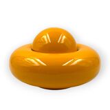 Sergio Asti, Yellow ceramic sculpture / box, Gabbianelli Italy ca. 1971