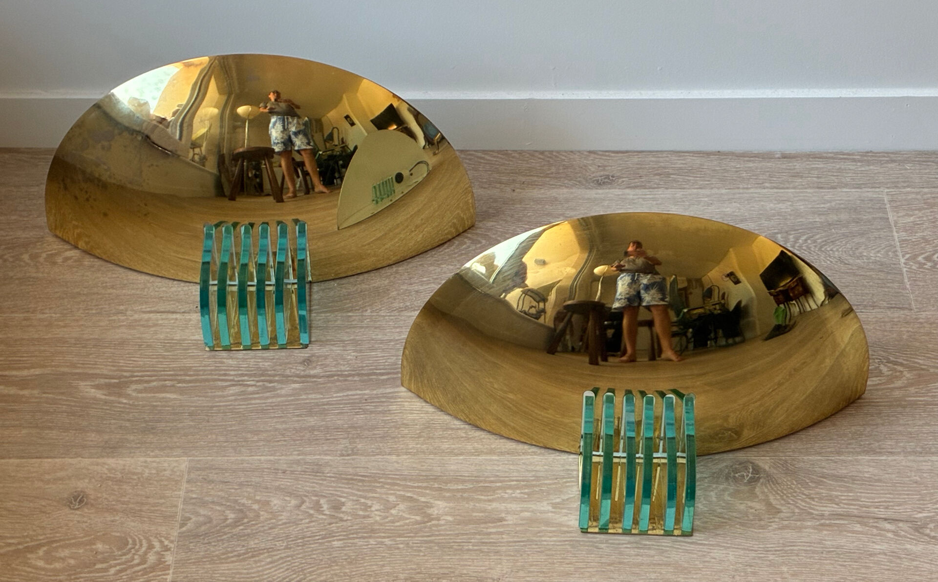 Vintage half-moon wall lights