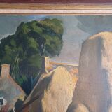 Oil on Canvas 19th Signed Breton Landscape