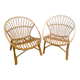 Paire de Fauteuils Rotin - Coquilles
