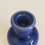 Blue ceramic candlestick