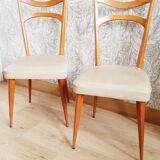 Set of 5 vintage chairs in skai