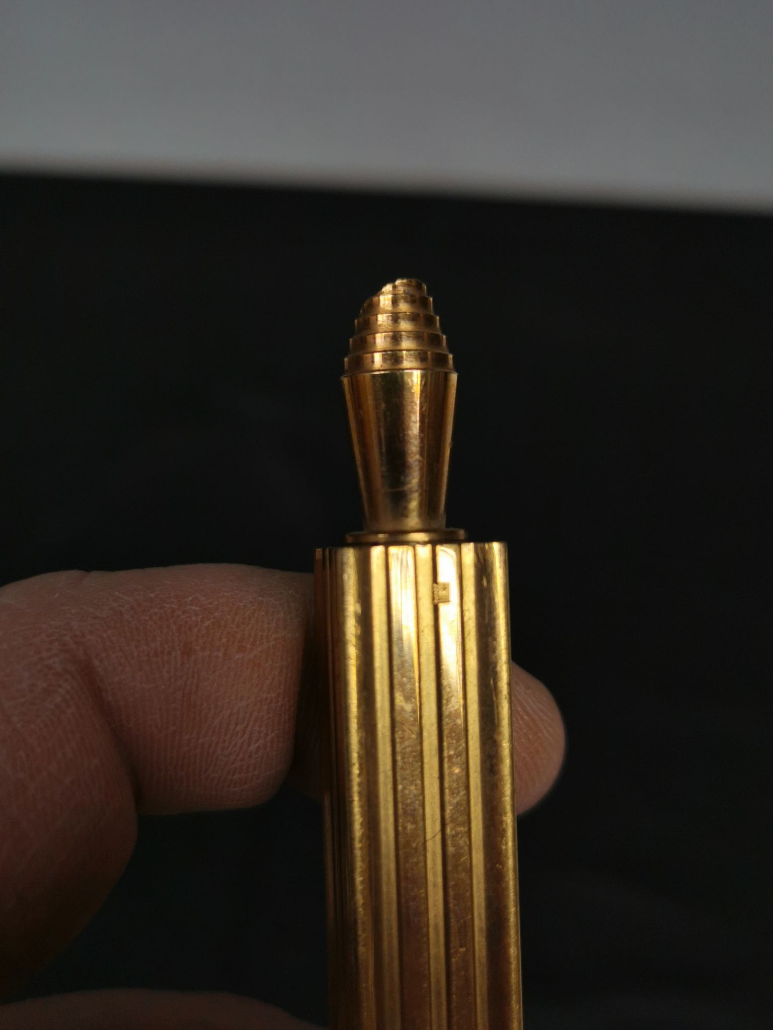 Règle stylo coupe papier plaquée or - nécessaire de bureau vintage gold starry