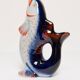 Set of 7 blue glass fish, mid-20th century.