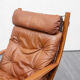 Fauteuil scandinave, cuir et bois