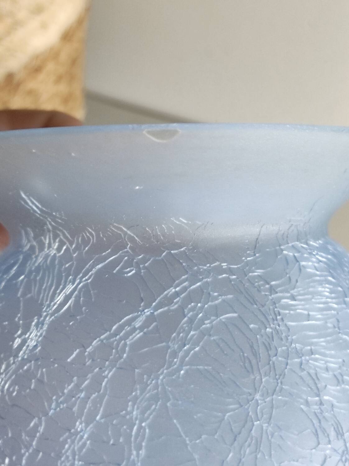 Cracked glass vase