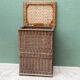 Woven wicker laundry basket