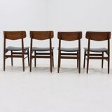 Set of 4 danish design teak and plywood dining chairs 1960s