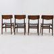 Set of 4 danish design teak and plywood dining chairs 1960s
