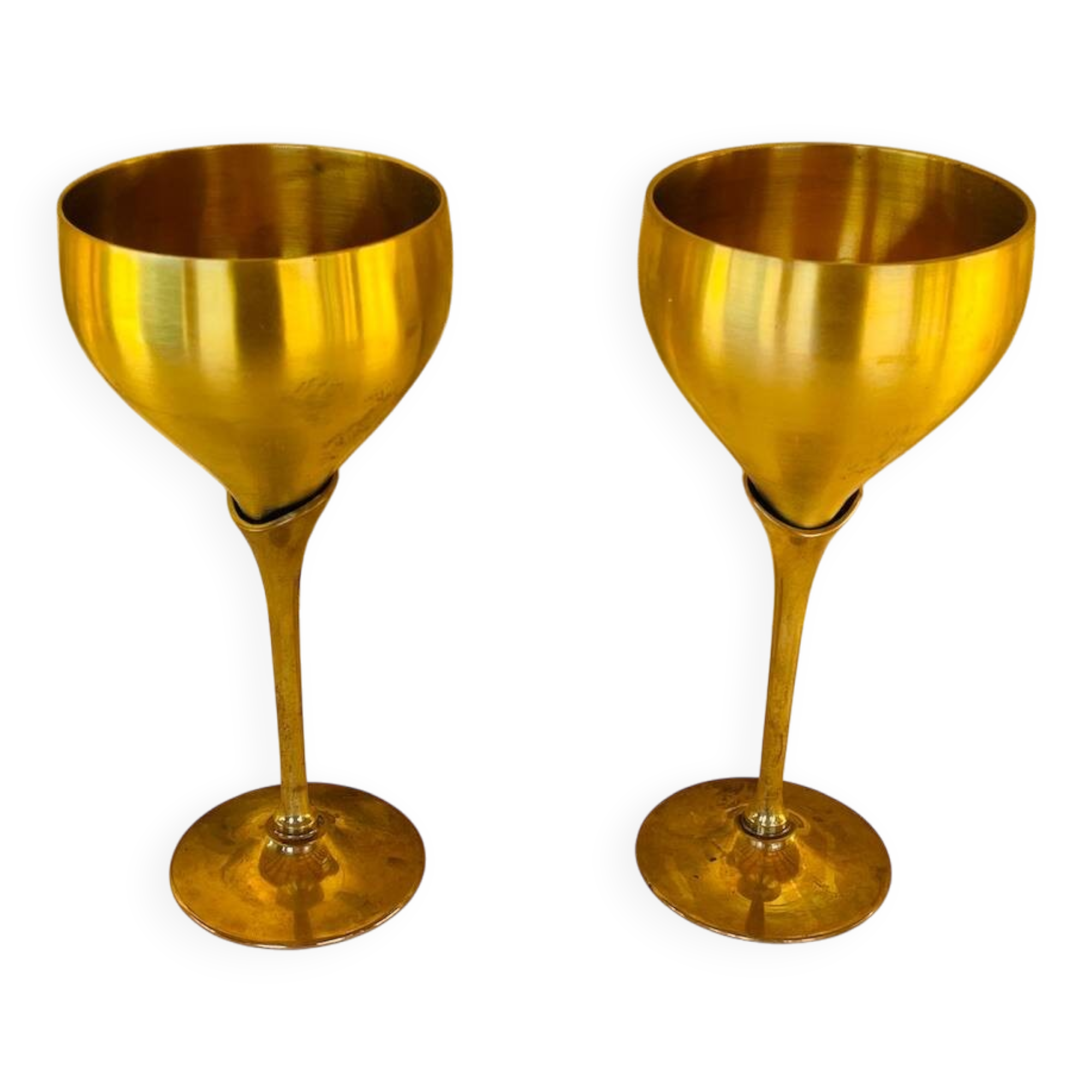 Pair of vintage brass tumblers