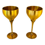 Pair of vintage brass tumblers