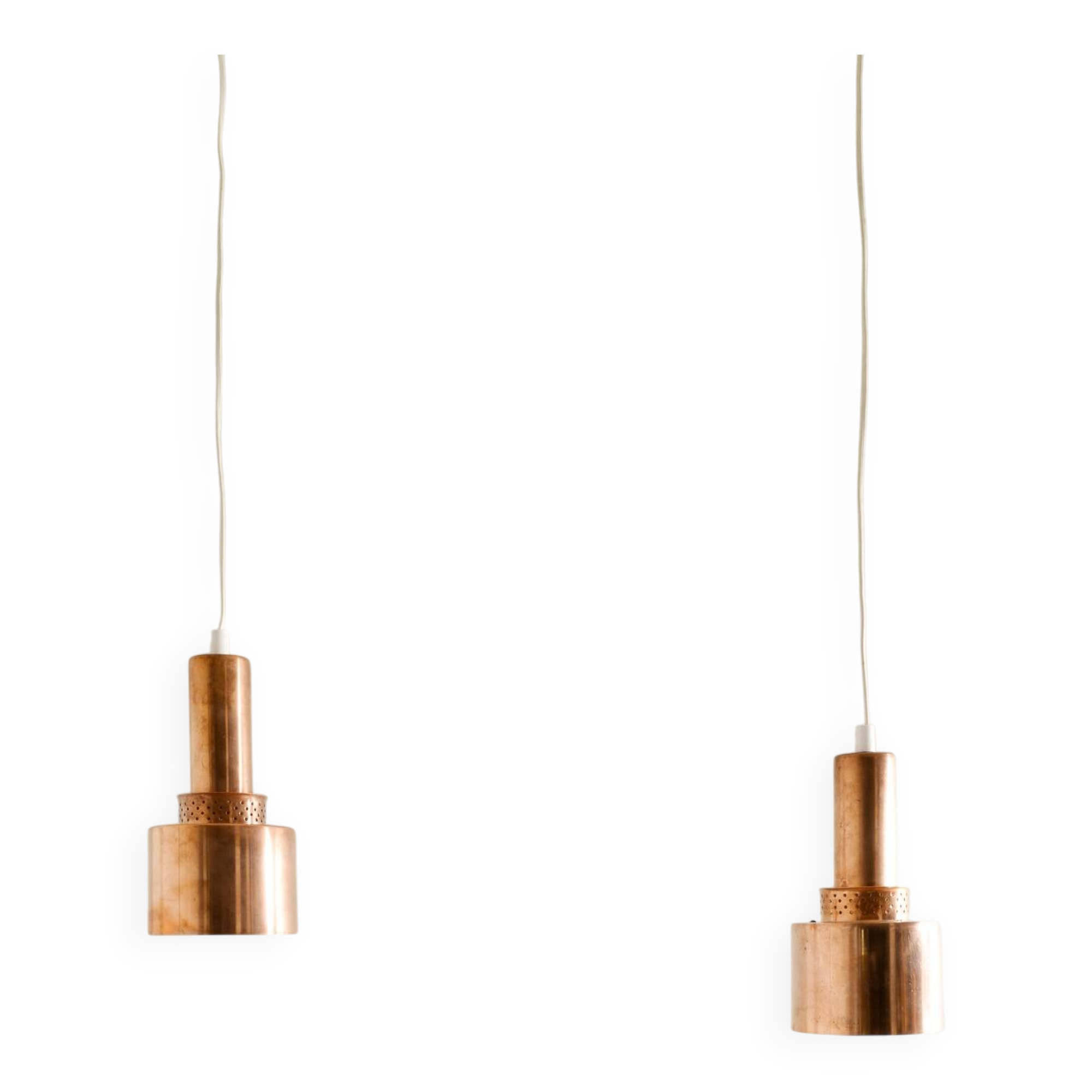 Swedish Mid Century Copper Ceiling Pendant Lamps Hans-Agne Jakobsson, 1950s