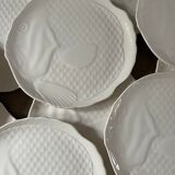 10 Assiettes plates vintage forme poisson