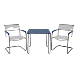 1930s Marcel Breuer Set of  B10 Bauhaus Tubular Table  and B34 Armachairs by Mucke Melder, CZ