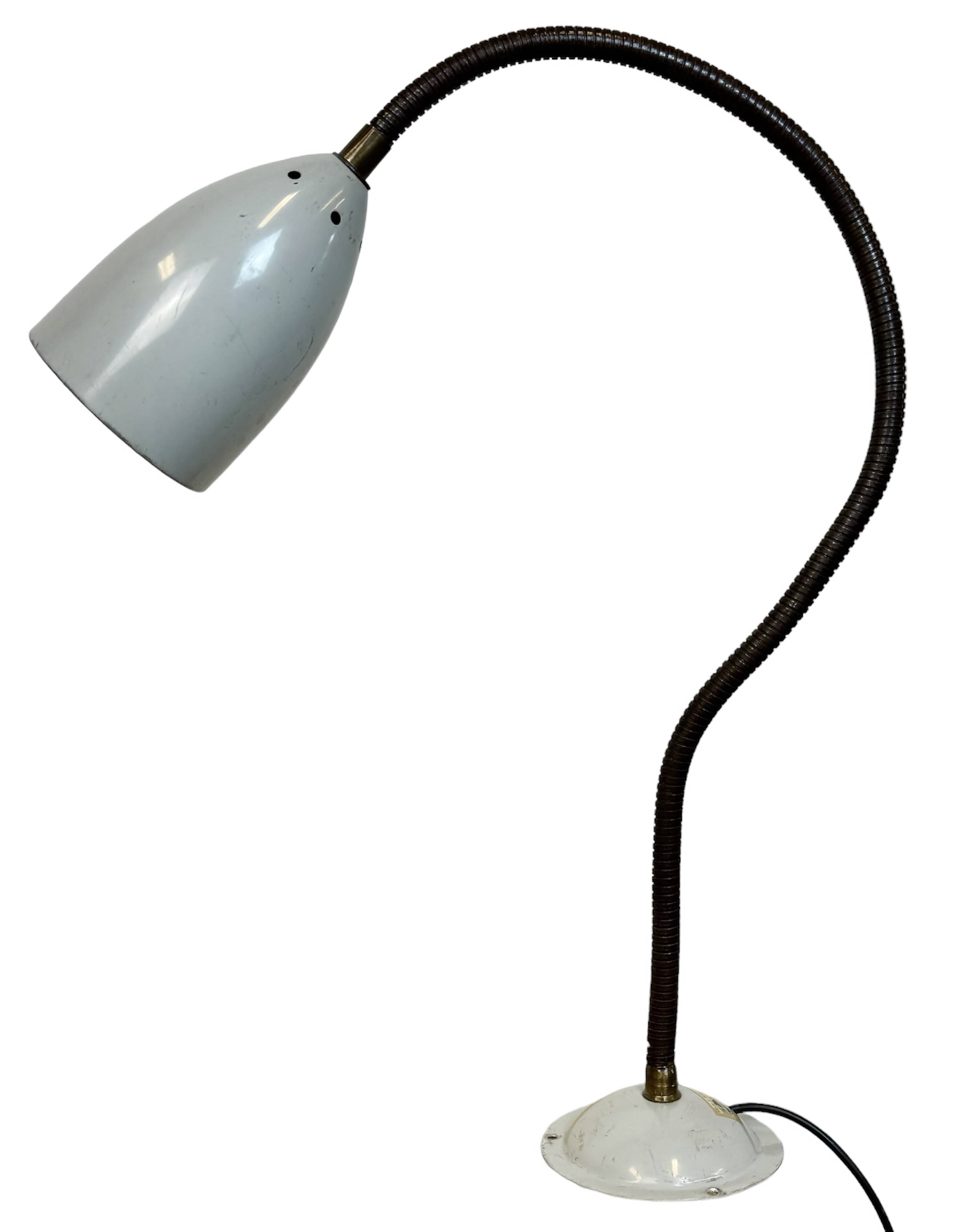 Grey Industrial Gooseneck Table Lamp from Philips, 1960s