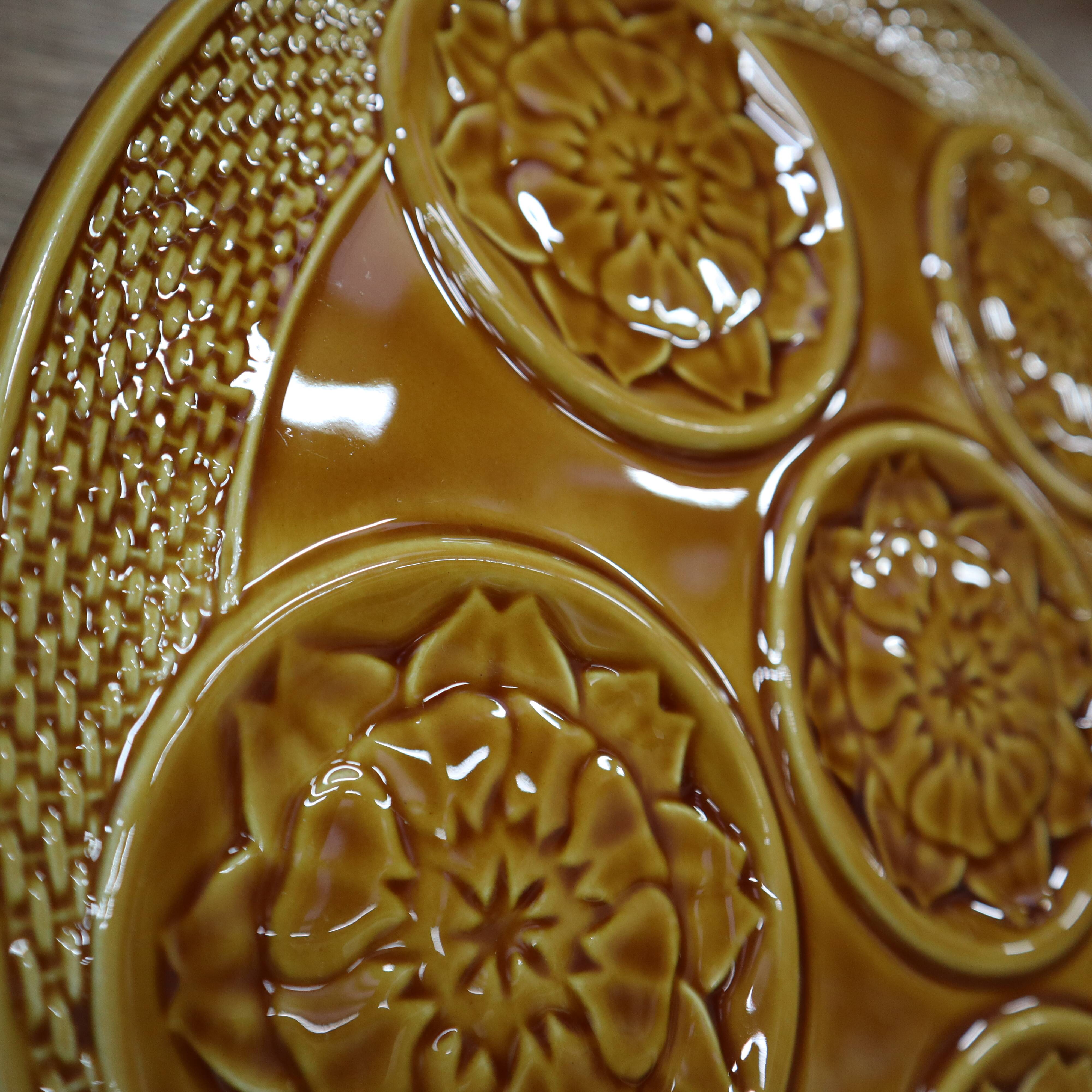 1970s Artichoke Barbotine Dish