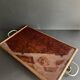 Folding table top in wood and tuya burl, 1930/40, brand "Platotable"