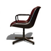 Fauteuil Executive Charles Pollock pour Knoll, cuir bordeaux