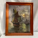 Old painting signed Oil On Canvas dimension: height -46,5cm- width -38,5cm-