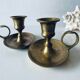 Pair of brass thumb candlesticks