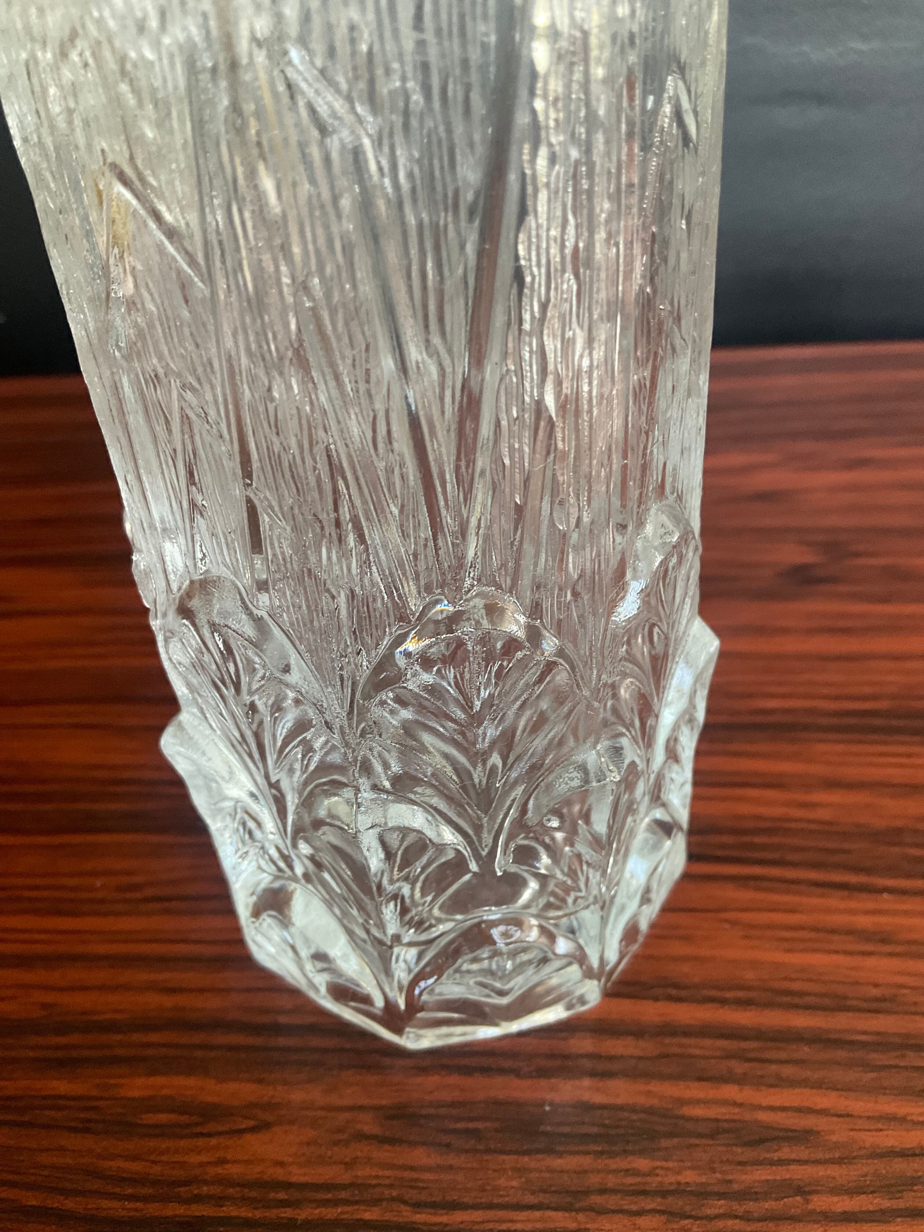 Pair of vintage pressed glass vases