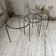50s metal and glass nesting coffee tables