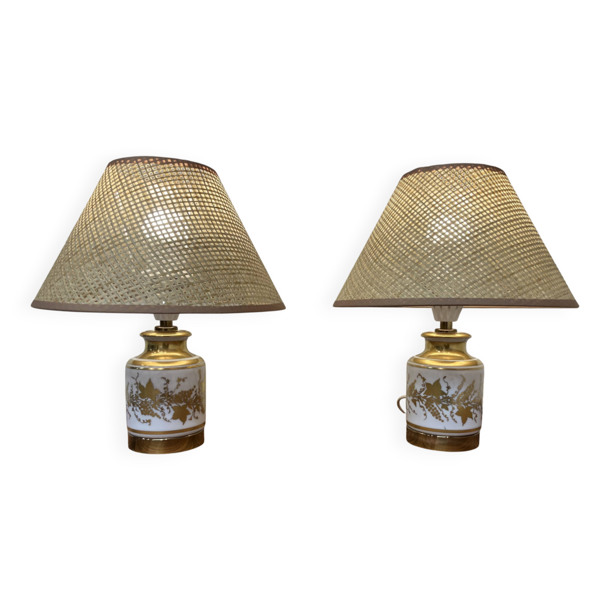 Paire de lampes céramique "design scandinave 1950".