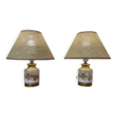 Pair of ceramic lamps "1950s scandinavian design".