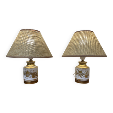 Pair of ceramic lamps "1950s scandinavian design".