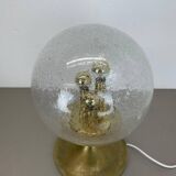 Large Hollywood Regency brass globe table lamp, Italy 1970s