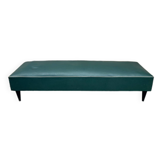 Vintage green skaï bench seat 1960